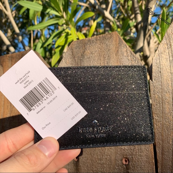 Kate spade Joeley Credit Card Holder Glitter Black - Picture 5 of 6